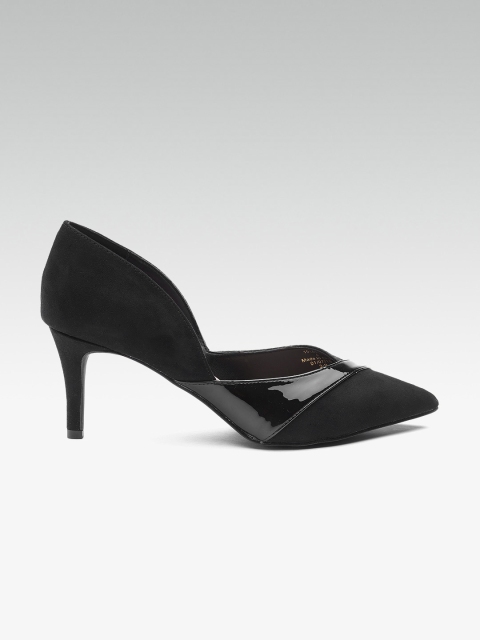 

DOROTHY PERKINS Women Black Solid Pumps with Snakeskin-Textured Detail