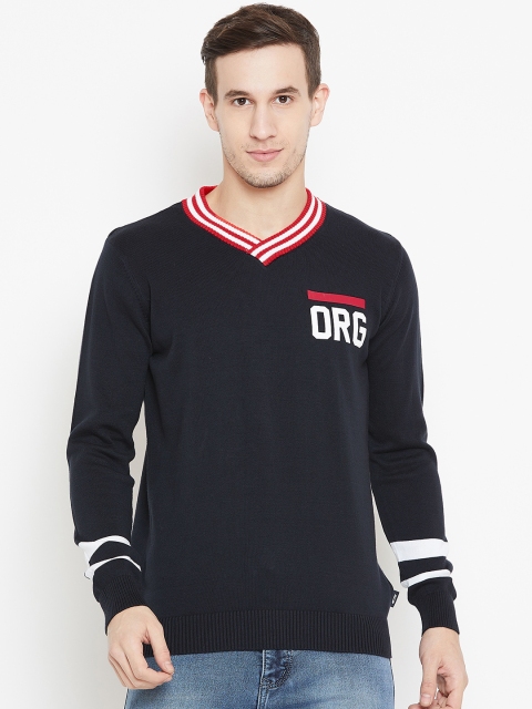 

Jack & Jones Men Navy Blue Solid Sweater