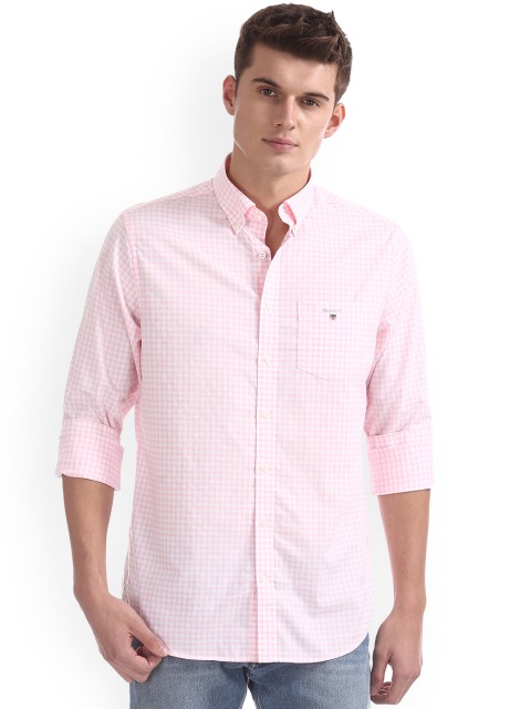 

GANT Men Pink Regular Fit Checked Casual Shirt