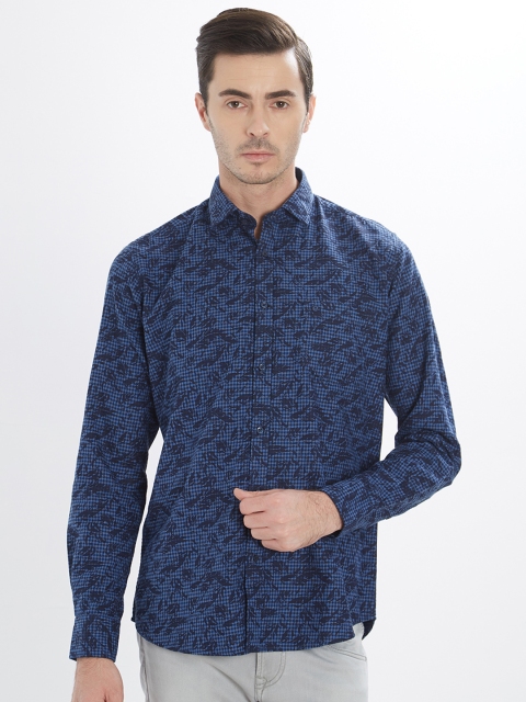 

Easies Men Blue & Black Slim Fit Printed Casual Shirt