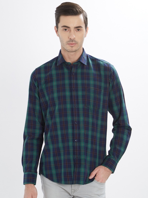 

Easies Men Green & Brown Slim Fit Checked Casual Shirt