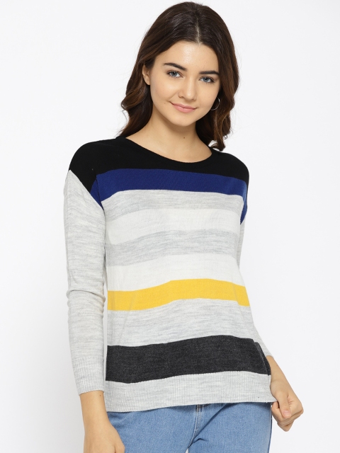 

Species Women Grey Melange & White Striped Pullover