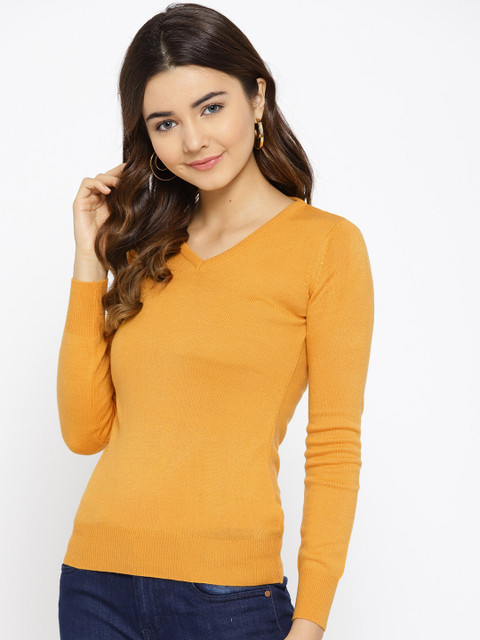 

Species Women Mustard Yellow Solid Pullover