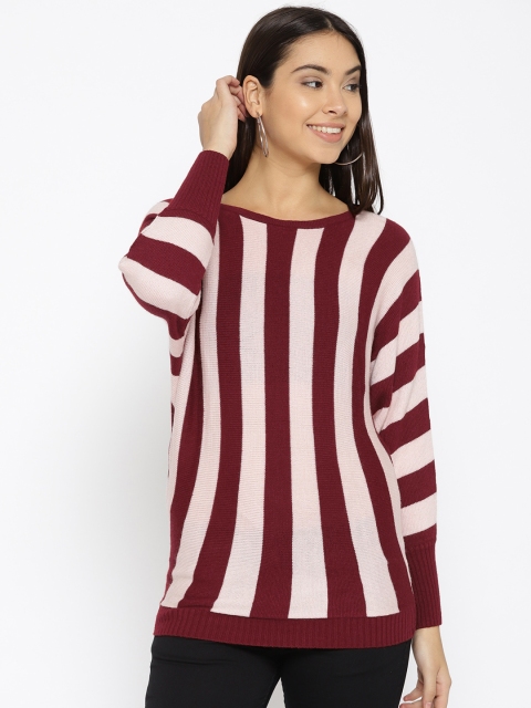 

Species Women Maroon & Pink Striped Pullover