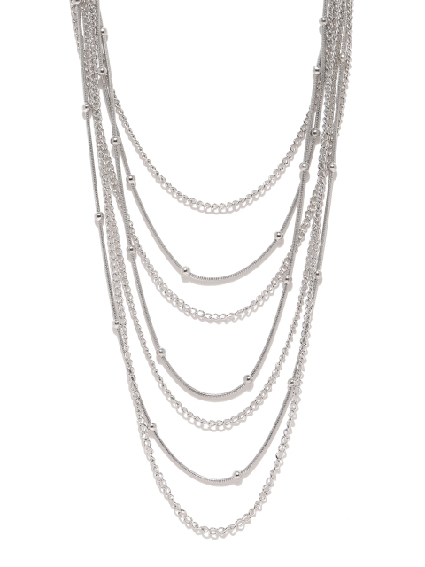 

ToniQ Silver-Toned Layered Necklace