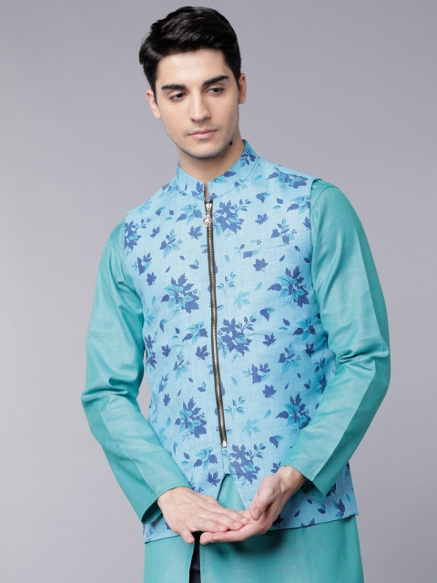 

Svanik Men Blue Slim Fit Nehru Jacket