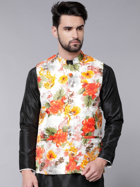 

Svanik Men Multi Color Printed Slim Fit Nehru Jacket