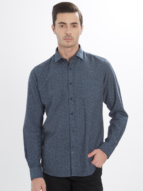 

Easies Men Blue Slim Fit Printed Casual Shirt