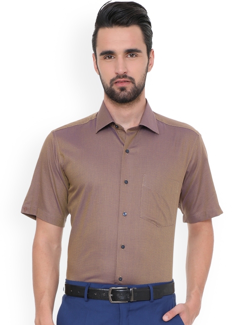 

Van Heusen Men Brown Regular Fit Self Design Formal Shirt