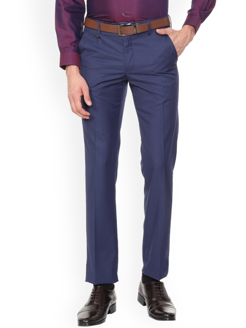 

Van Heusen Men Blue Regular Fit Solid Formal Trousers