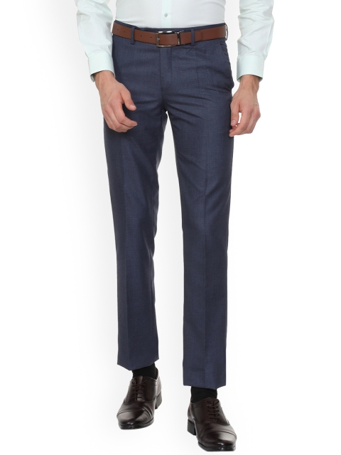 

Van Heusen Men Blue Regular Fit Solid Formal Trousers
