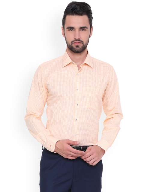 

Van Heusen Men Orange Regular Fit Checked Formal Shirt