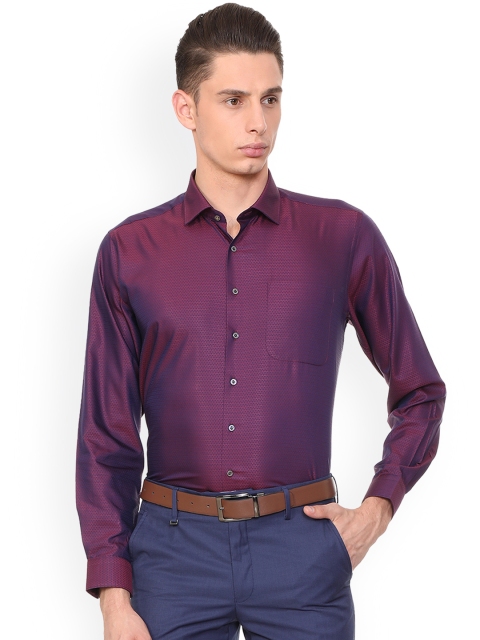 

Van Heusen Men Purple Regular Fit Self Design Party Shirt