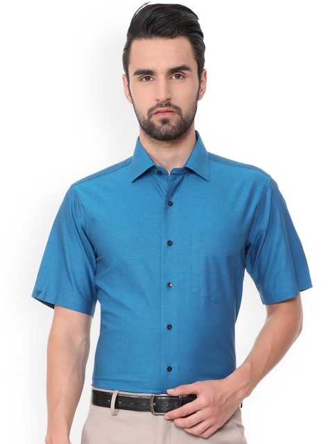

Van Heusen Men Blue Regular Fit Self Design Casual Shirt