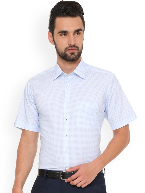 

Van Heusen Men Blue Regular Fit Self Design Formal Shirt