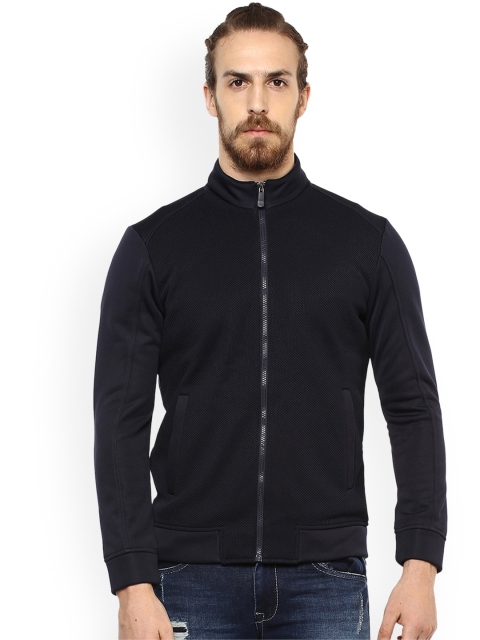 

Mufti Men Navy Blue Solid Bomber