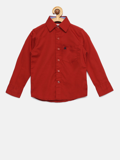 

Adams kids Boys Red Regular Fit Solid Casual Shirt