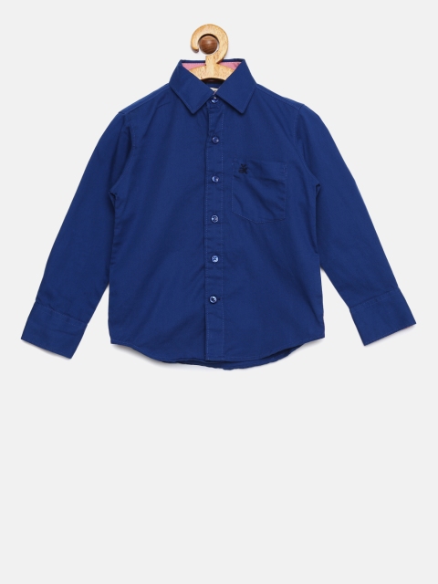 

Adams kids Boys Blue Regular Fit Solid Casual Shirt