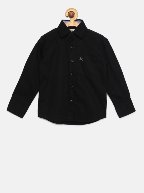 

Adams kids Boys Black Regular Fit Solid Casual Shirt