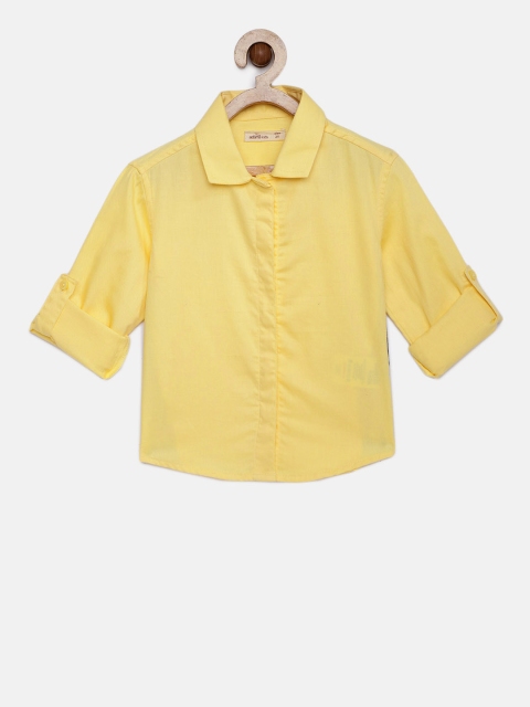 

Adams kids Girls Yellow Solid Casual Shirt
