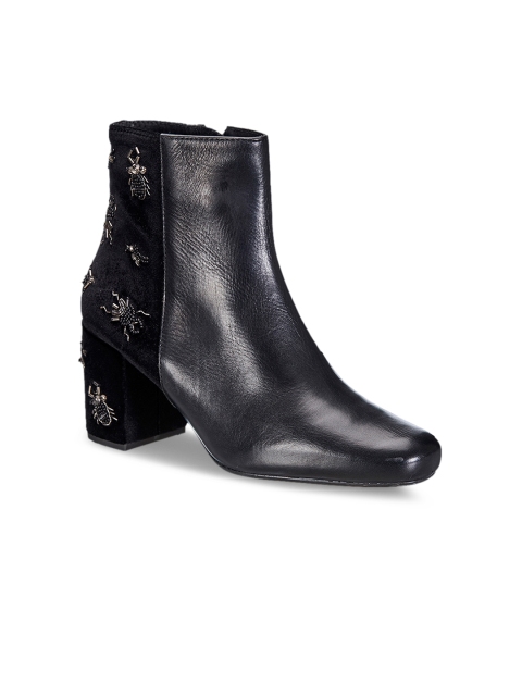 

Saint G Women Black Embellished Heeled Boots