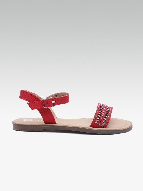 

Dune London Women Red Embellished Open Toe Flats