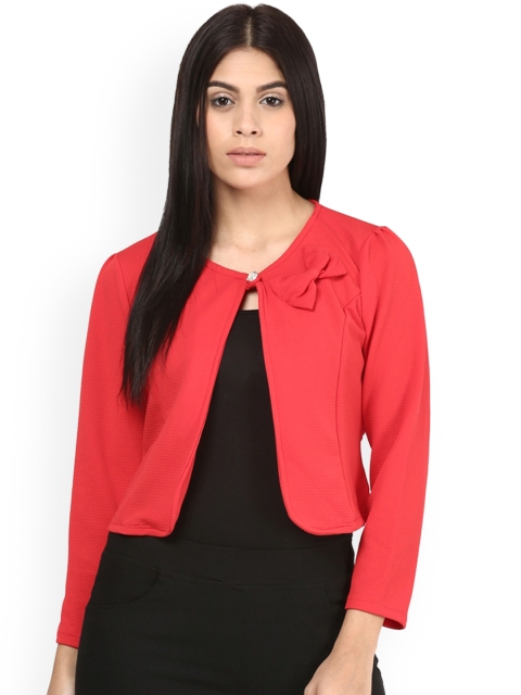 

Mayra Women Red Solid Bolero Jacket