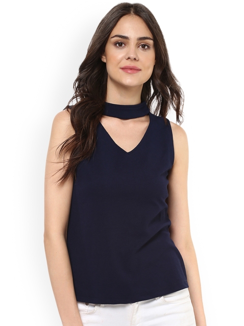 

Mayra Women Navy Blue Solid Top