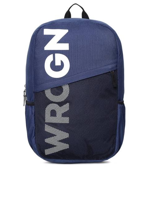 

WROGN Unisex Blue Brand Logo Backpack