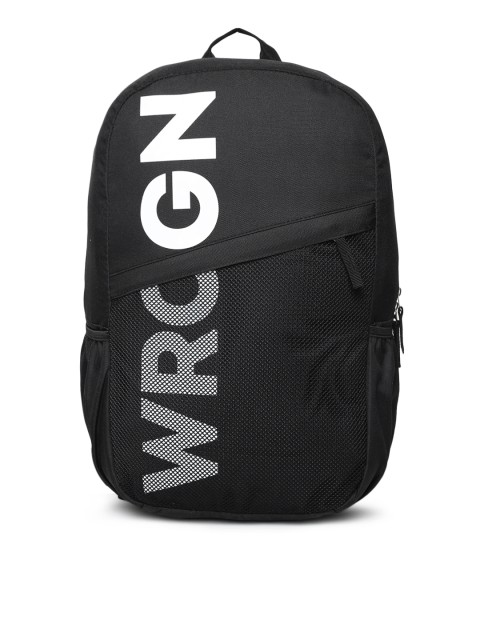 

WROGN Unisex Black Brand Logo Backpack
