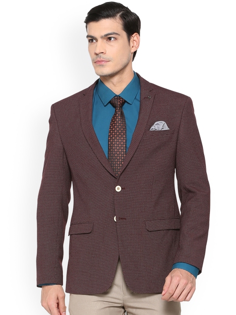 

Allen Solly Men Maroon Single-Breasted Blazer