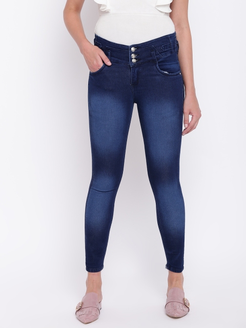 

Purple Feather Women Navy Blue Skinny Fit High-Rise Clean Look Stretchable Jeans