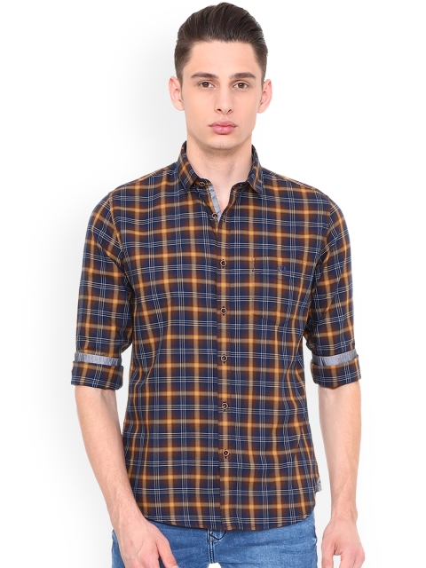 

Van Heusen Sport Men Brown & Blue Regular Fit Checked Casual Shirt