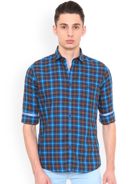 

Van Heusen Sport Men Blue Regular Fit Checked Casual Shirt
