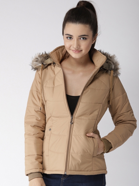 

Foreign Culture By Fort Collins Women Khaki Solid Parka Jacket with Hood