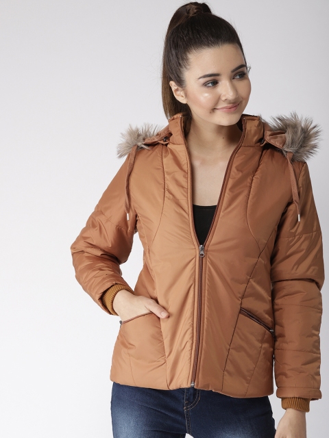 

Foreign Culture By Fort Collins Women Mustard Brown Parka Jacket with Detachable Hood