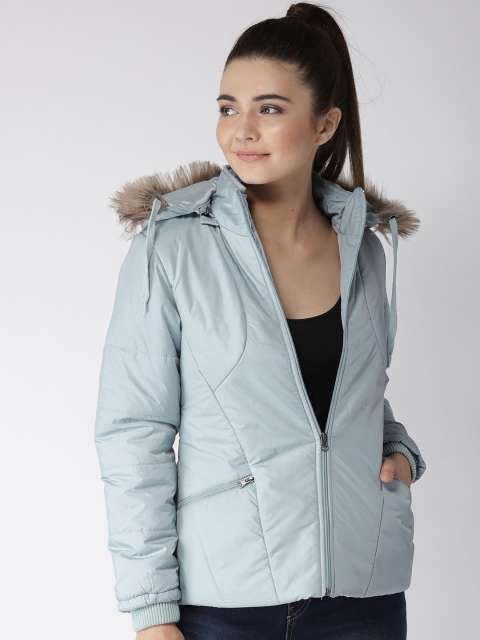 

Foreign Culture By Fort Collins Women Blue Solid Hooded Parka Jacket