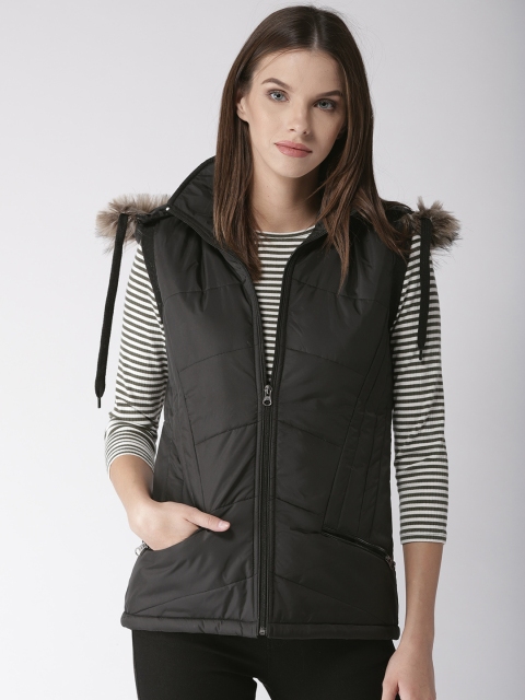 

Foreign Culture By Fort Collins Women Black Solid Parka Jacket with Hood