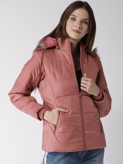 

Foreign Culture By Fort Collins Women Dusty Pink Solid Parka Jacket with Hood