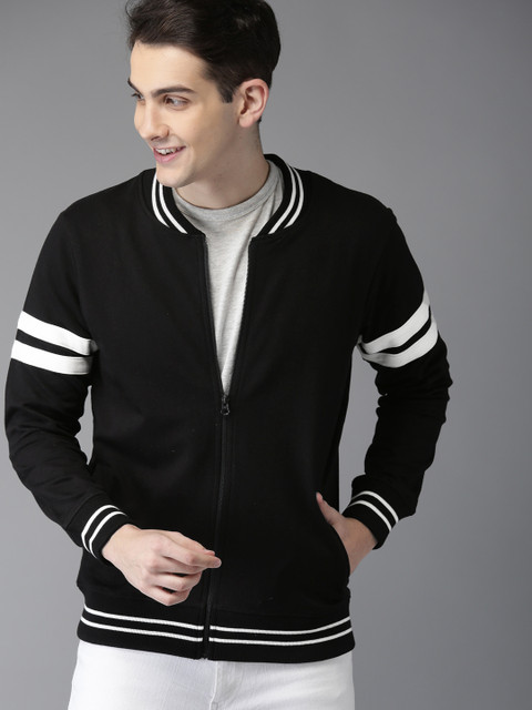 

HERE&NOW Men Black Solid Sweatshirt