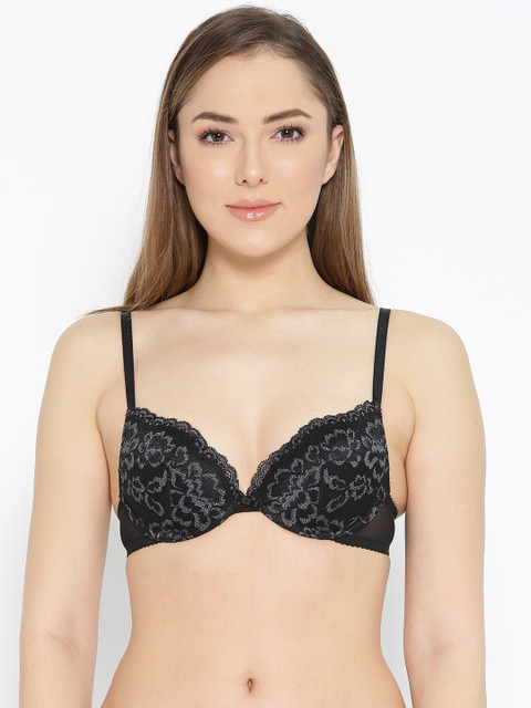 

Marks & Spencer Black & Grey Lace Underwired Lightly Padded Everyday Bra T818716