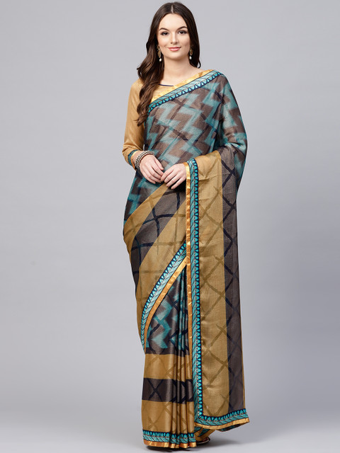 

Saree mall Green & Brown Woven Design Saree