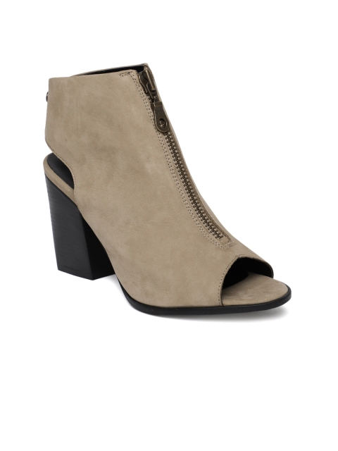 

Superdry Women Beige Solid Heeled Mules