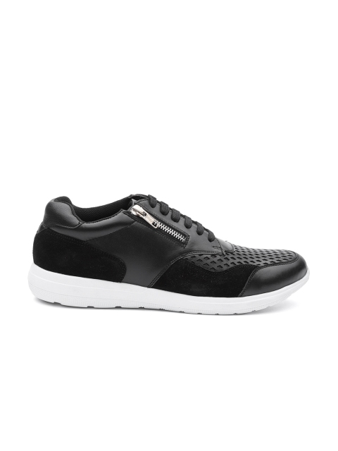 

Carlton London Men Black Leather Sneakers