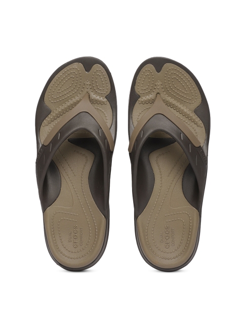 

Crocs Unisex Grey & Brown Colourblocked Thong Flip-Flops