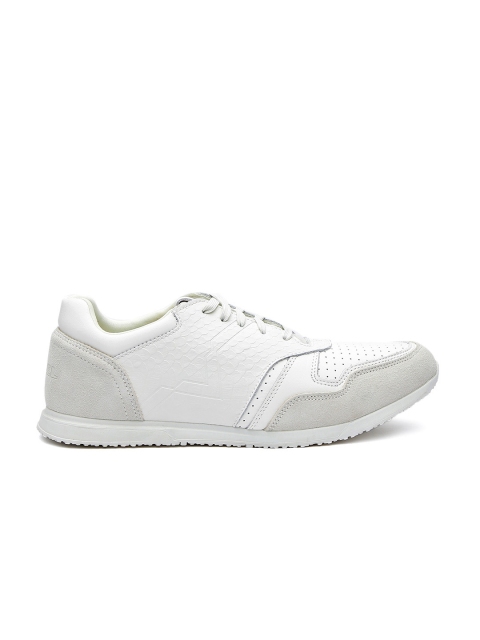 

DIESEL Men White Snakeskin Textured Leather Sneakers