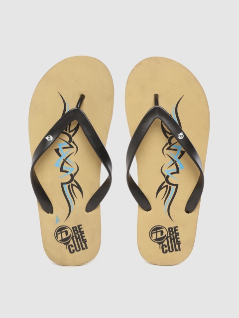 

ID Men Black & Khaki Printed Thong Flip-Flops