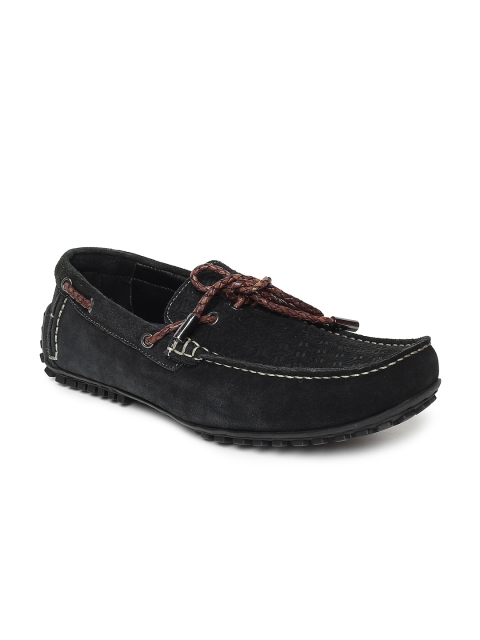 

Ruosh Men Black Suede Driving Shoes