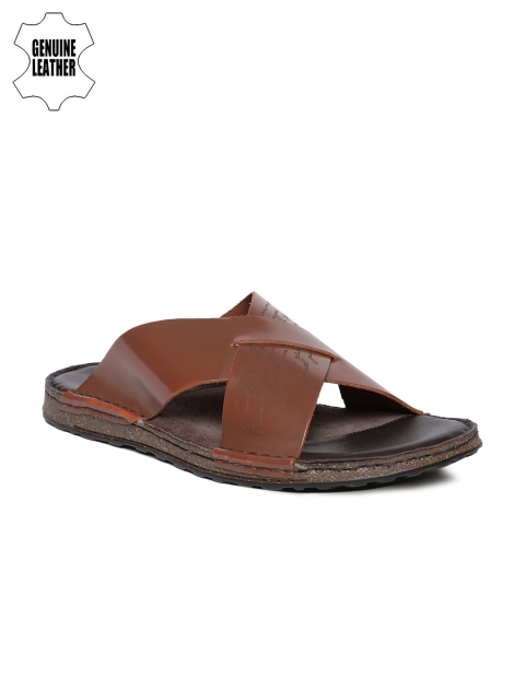 

Ruosh Men Brown Leather Comfort Sandals