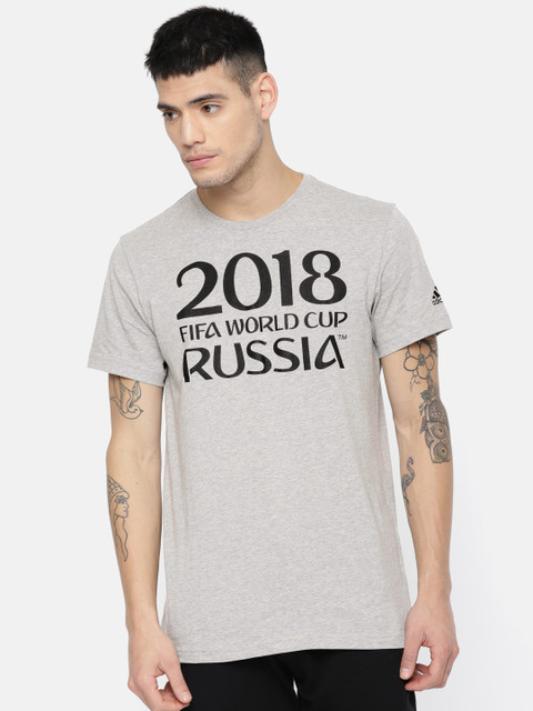 

ADIDAS Men Grey Printed Round Neck T-shirt